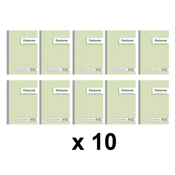 Lot de 10 manifolds - Factures A5 Dupli - 14,8X21Cm - Exacompta - 3278E