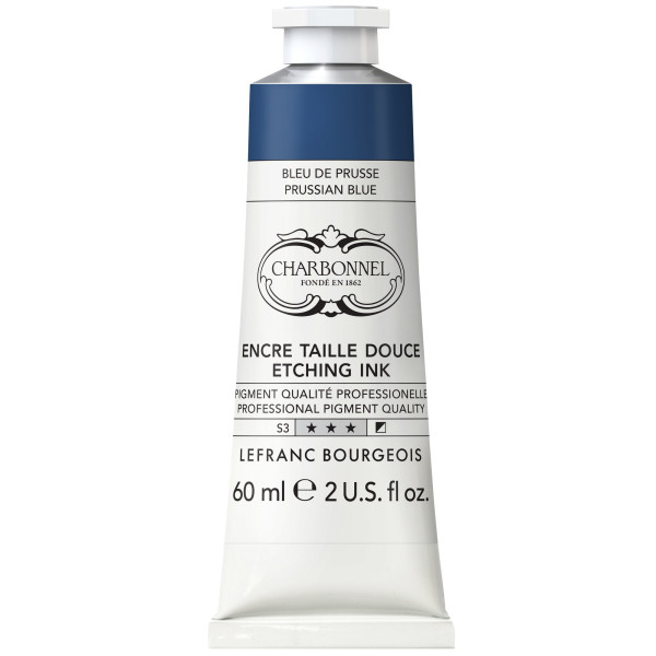 photo-Encre taille douce - Pour la gravure - Bleu de Prusse - 46 - Charbonnel - Tube 60ml