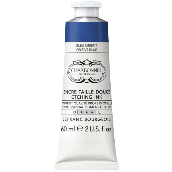 photo-Encre taille douce - Pour la gravure - Bleu orient - 66 - Charbonnel - Tube 60ml