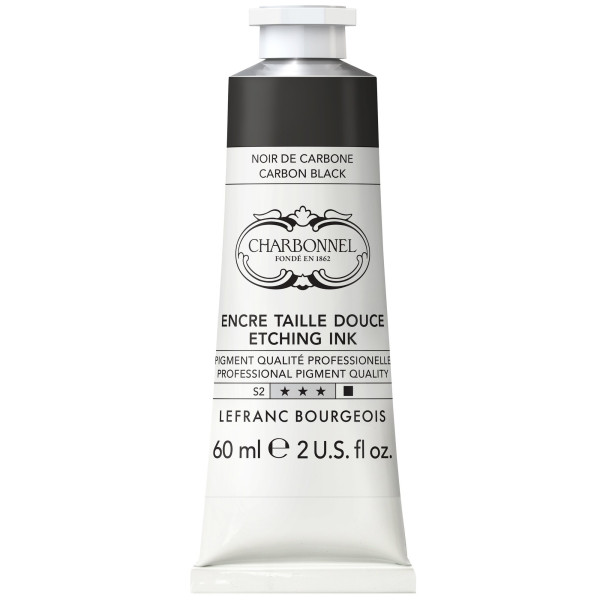 photo-Encre taille douce - Pour la gravure - Noir carbone - 291 - Charbonnel - Tube 60ml