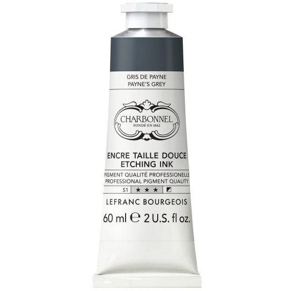 photo-Encre taille douce - Pour la gravure - Gris Payne - 261 - Charbonnel - Tube 60ml