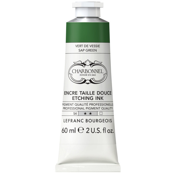 photo - Encre taille douce - Pour la gravure - Vert de vessie - 552 - Charbonnel - Tube 60ml