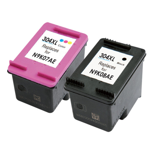 HP304XL BK + CL pack de 2 cartouches remanufacturées Surdiscount