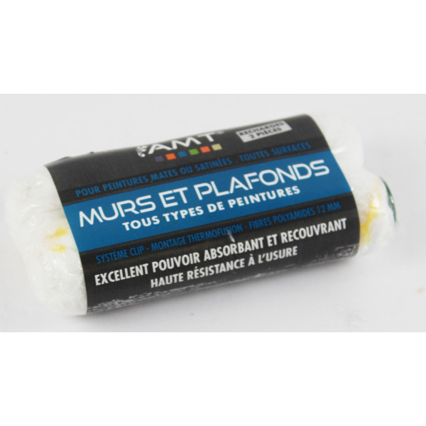 Recharge rouleaux brosse - Petits murs et plafonds - 15mm - 2 pièces - Peintures mates ou satinées - Toutes surfaces - AMT