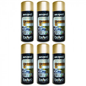 Lot de 6 bombes de peinture professionnelle Nespoli - chrome or