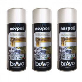 Lot de 3 bombes de peinture professionnelle Nespoli - chrome argent