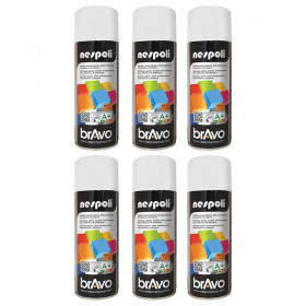 Lot de 6 bombes de peinture professionnelle Nespoli - blanc neige brillant