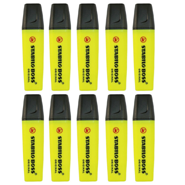 photo-10 surligneurs - STABILO BOSS ORIGINAL - Jaune