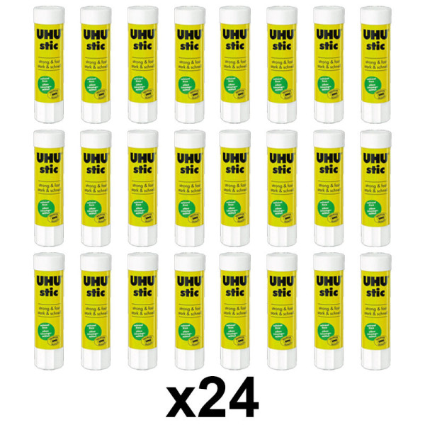 Lot de 24 Bâtons de Colle Blanche 8,2g - Uhu