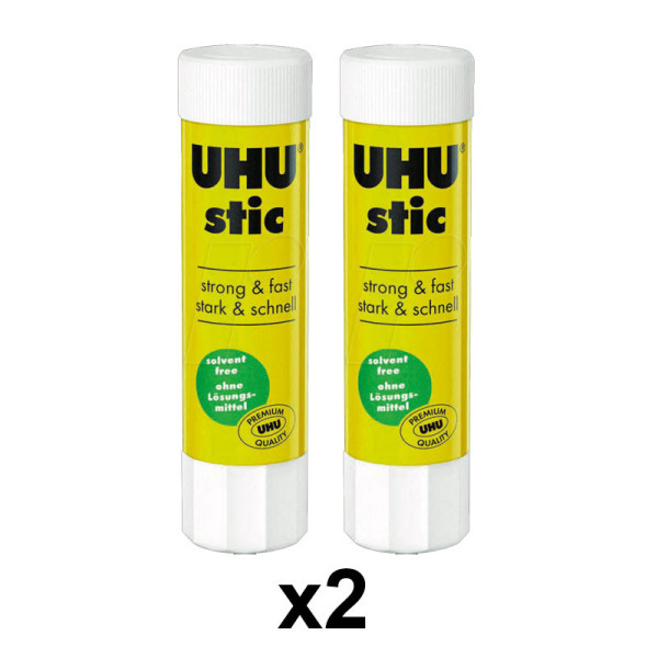 Lot de 2 bâtons de colle blanche UHU 8,2g
