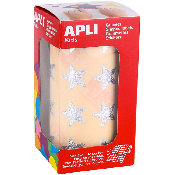 rouleau-gommettes-etoile-argent-apli