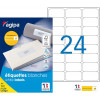 2400 Étiquettes Blanches - A4 - 63,5x33,9Mm - Multi-Usage - Agipa pas cher
