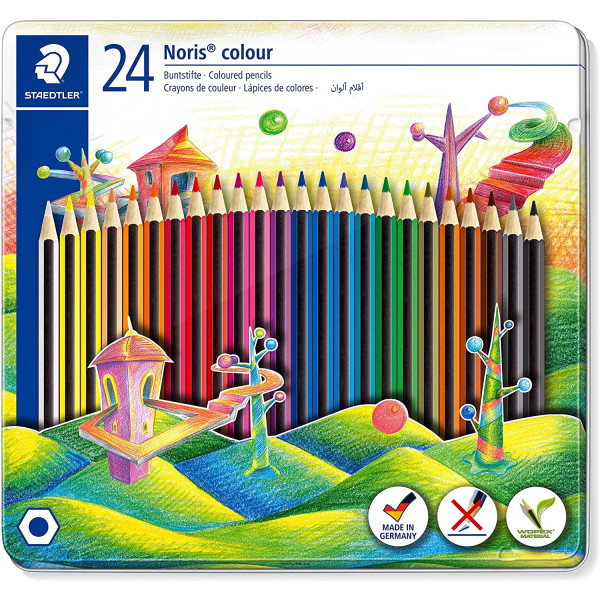 photo-24 crayons de couleur - Boîte métal - Staedtler Noris Colour