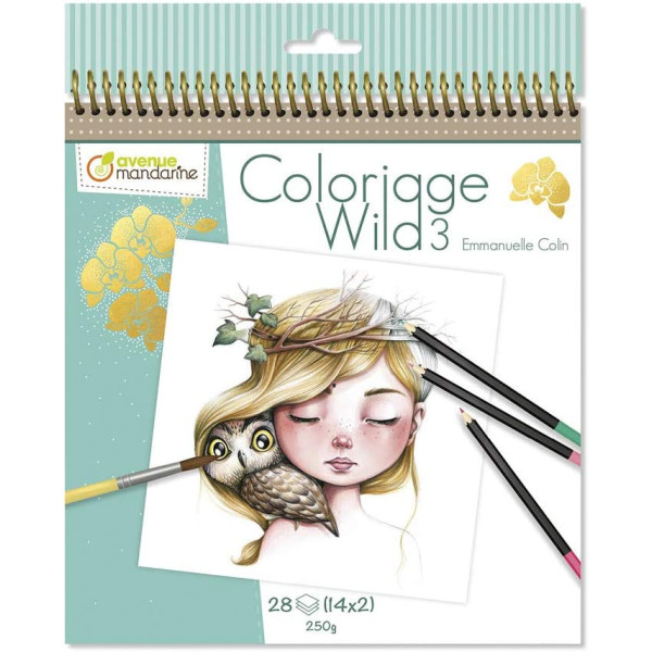 Carnet de coloriage Wild 3 Avenue Mandarine pages imprimées