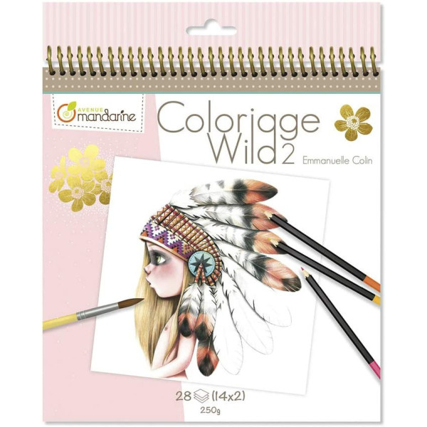 Carnet de coloriage Wild 3 Avenue Mandarine pages imprimées