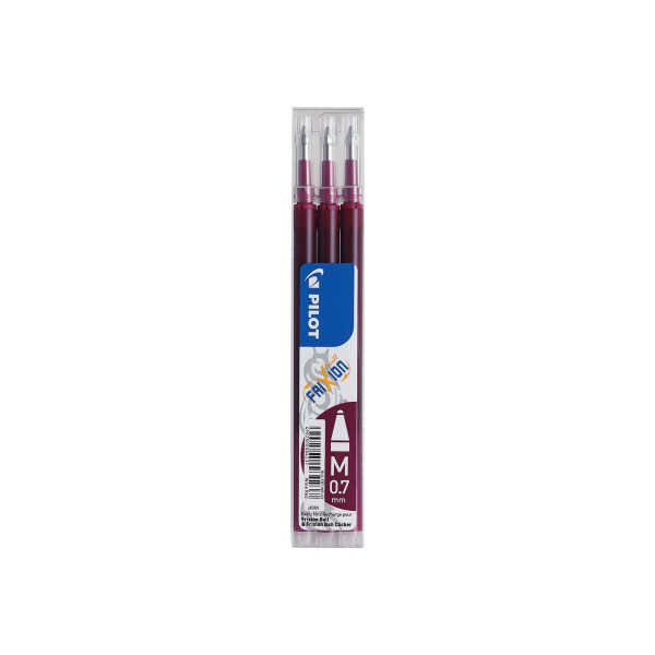 Lot de 3 recharges FriXion pointe moyenne 0,7mm lie de vin Pilot