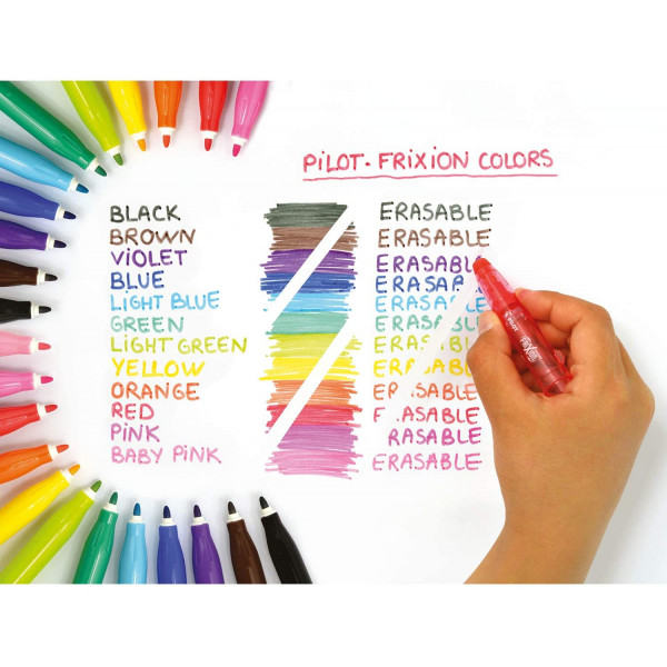 Pochette de 12 feutres de coloriage effaçable FriXion Colors Pilot