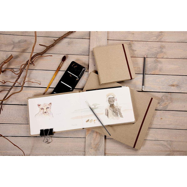 Carnet Goldline 14,8x 21cm 32P 180G couleur naturelle Clairefontaine