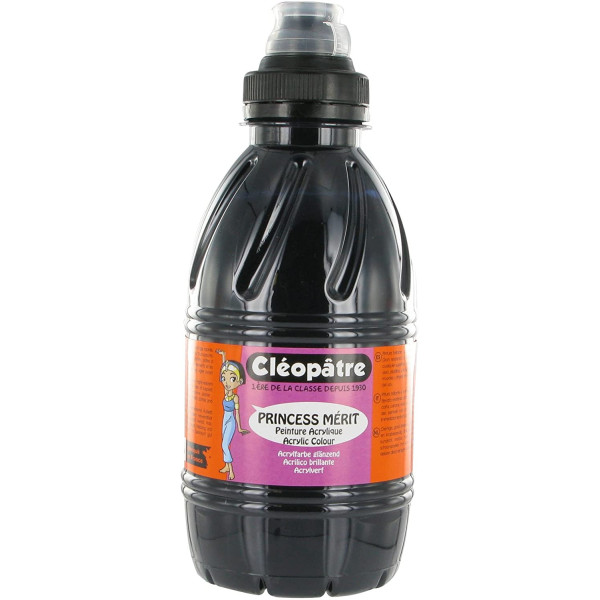 Peinture acrylique Princess Mérit - Noir - 500 ml - Cléopâtre