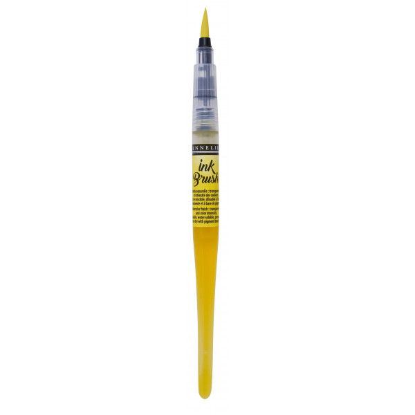 photo-Pinceau pré-rempli - Ink Brush - Jaune Primaire - Sennelier