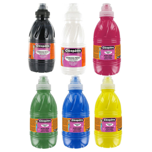 Lot de 6 flacons de peinture acrylique Princess Mérit Cléopâtre