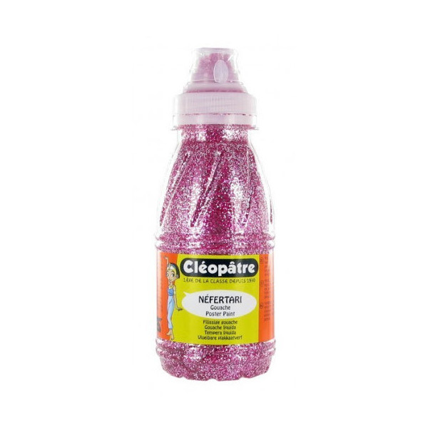 Flacon de peinture à l'eau pailletée Cléopâtre 250ml magenta