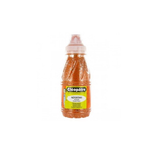 Flacon de peinture à l'eau pailletée Cléopâtre 250ml orange