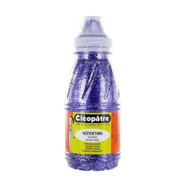 Flacon de peinture à l'eau pailletée Cléopâtre 250ml violet