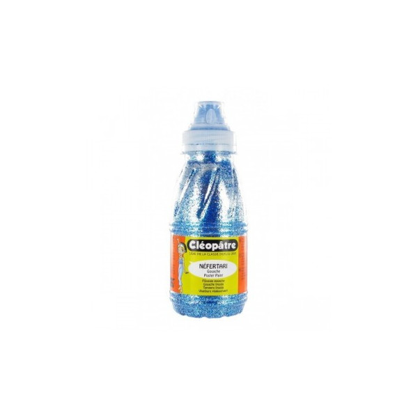 Flacon de peinture à l'eau pailletée Cléopâtre 250ml turquoise