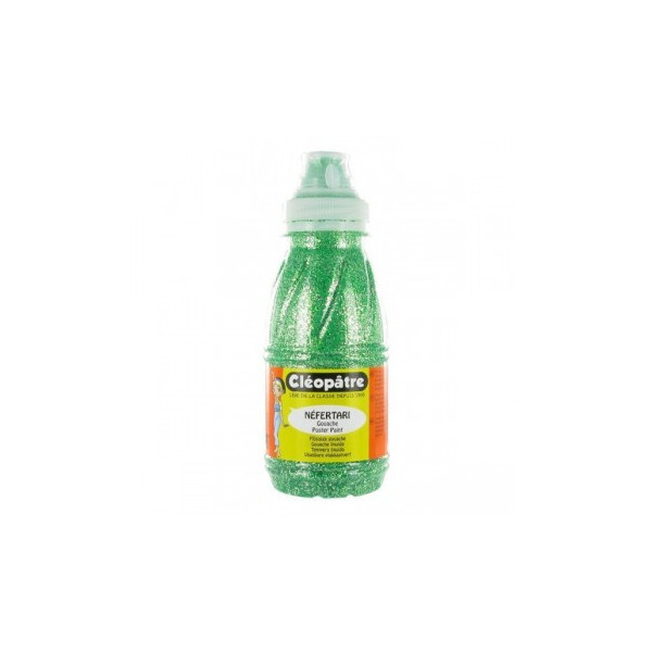 Flacon de peinture à l'eau pailletée Cléopâtre 250ml vert printemps