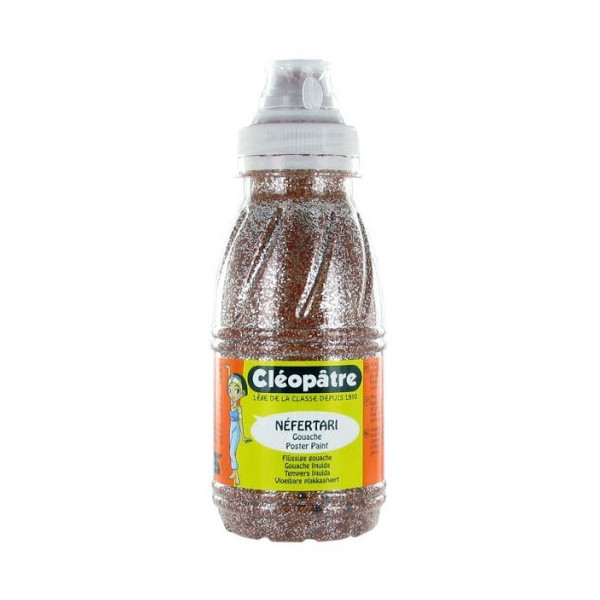 Flacon de peinture à l'eau pailletée Cléopâtre 250ml terre de sienne
