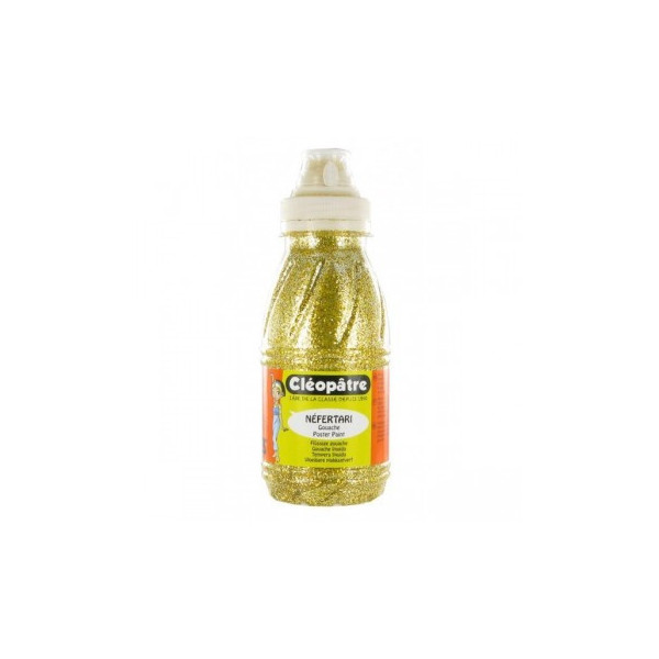 Flacon de peinture à l'eau pailletée Cléopâtre 250ml jaune d'or