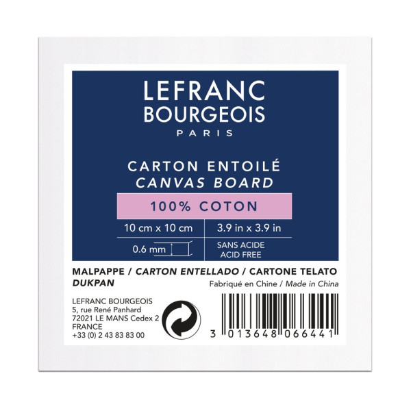 photo-Carton entoilé - 10x10cm - 100% coton - Lefranc Bourgeois