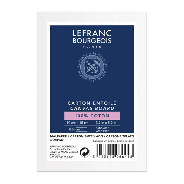 photo-Carton entoilé - 10x15cm - 100% coton - Lefranc Bourgeois