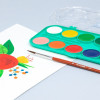 Palette de 12 pastilles peinture aquarelle opaque avec pinceau Milan