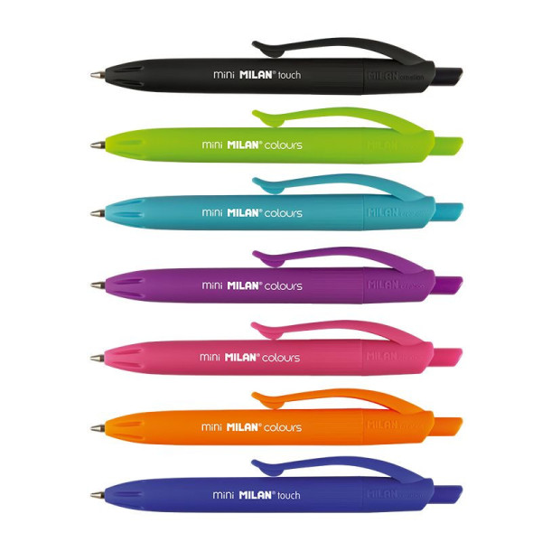 Pochette de 7 mini stylos rétractables Milan assortiment