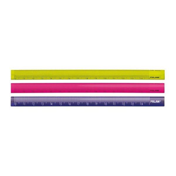 Règle en plastique triangulaire 15 cm Milan série Acid