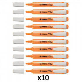 Lot de 10 surligneurs orange fluo - STABILO Swing cool | Artmania
