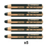 Lot de 5 crayons de couleur Woody 3in1 Noir - STABILO