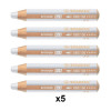 Lot de 5 crayons de couleur Woody 3in1 Blanc - STABILO