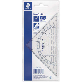 Equerre géométrique 16 cm avec rapporteur plastique Staedtler 568 38 Mars