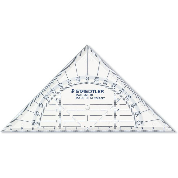 Equerre géométrique 16 cm avec rapporteur plastique Staedtler 568 38 Mars