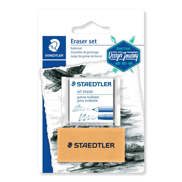 Etui 1 gomme mie de pain et 1 gomme artistique Staedtler