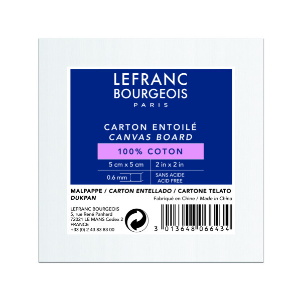 photo-Carton entoilé - 5x5cm - 100% coton - Lefranc Bourgeois