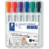 Etui de 6 marqueurs pour tableau blanc effaçable à sec pointe biseautée Staedtler