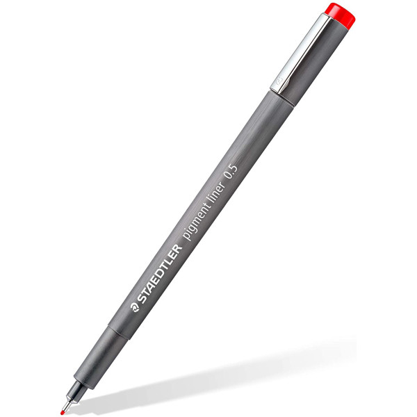 Lot de 4 feutres Pigment Liner Staedtler assortiment couleurs et pointes
