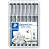 Lot de 8 feutres noirs Staedtler Pigment Liner assortiment de pointes