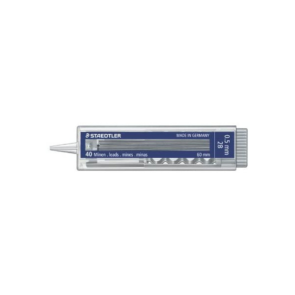 Etui de 40 mines graphite pour porte-mines 0.5mm 2B Staedtler