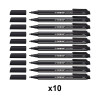 Lot de 10 feutres STABILO pointMax pointe moyenne 0.8mm Noir | Artmania
