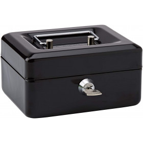 Caisse à monnaie en acier 5 compartiments 15 cm noir Rapesco
